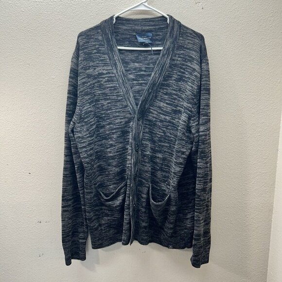 Lucky Brand Button Cardigan Sweater Open Long Sleeve Heather Gray Pockets Size L - Picture 1 of 4